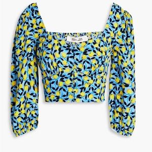 Dover cropped printed crepe top